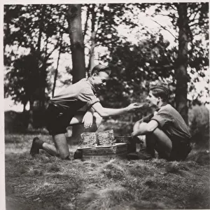 Toasted: Two German boy scouts at camp