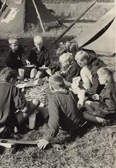 Pathfinders: German boy scouts at camp, Forchheim, Germany