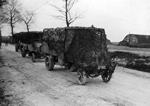 Lorries: German camouflage lorries at the Western Front, 1918