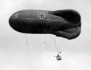 Observers: A German captive balloon, 1919