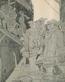 Satirizing: German cartoon satirizing U.S. neutrality after