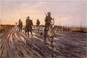 Cautiously: GERMAN CAVALRY PATROL