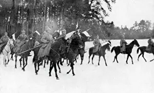 Marshland: German cavalry patrol at the Eastern Front, 1916