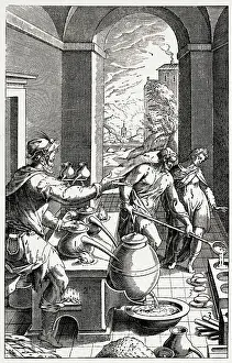 Experimenting: German Chemist (or Alchemist!) and his assistants