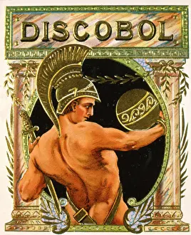 Cigars: German cigar box label, Discobol