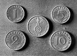 Pfennig: German coins of 1, 2, 5 and 10 pfennig