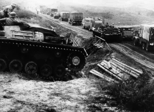 Deployed: German column on the Eastern front, 1941