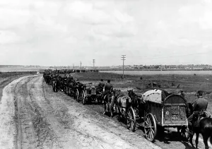 Dnieper: German convoy advancing on the Eastern Front, 1941