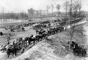 Recovering: German convoy rests at the Western Front, 1918