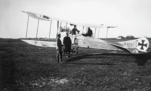 Seater: German crew with biplane, Galicia, WW1