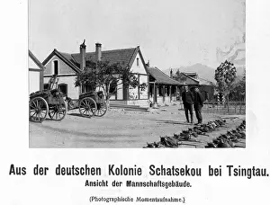 Tsingtau: German crew building in Tsingtao, 1909