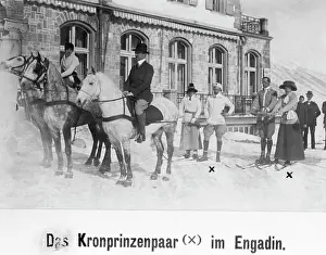 Graubuenden: The German crown prince couple doing winter