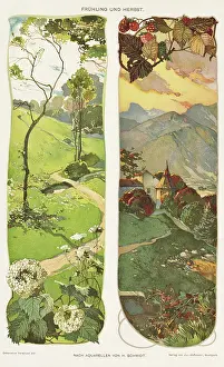 Watercolours: German design, Spring and Autumn
