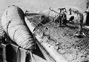 Recovered: A German destroyer is recovered in Scapa Flow