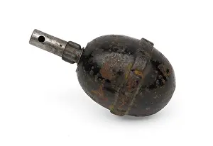 Grenade: German egg hand grenade, used during World War One