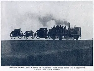Withstand: German field guns leaping over rails during testing