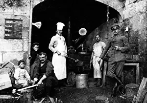 Canon: German field kitchen in a position on the Western Front, 191