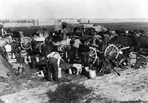 Arras: German field kitchen at the Western Front, 1917