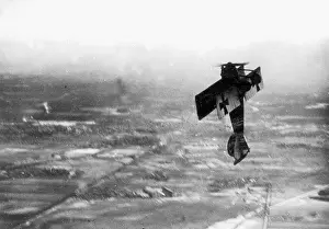 Battlefields: German fighter plane doing a loop, 1918