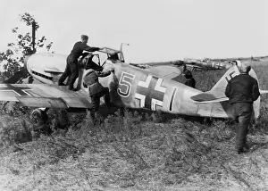 Climbs: German fighter plane Messerschmitt Me 109 on the Eastern fro
