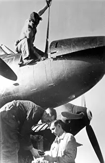 Tactical: A German Fighter Plane is Prepared for a Mission Flight, 194