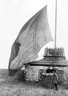 Koblenz: The German flag hoisted on the Ehrenbreitstein