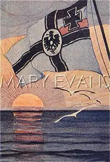 Triumphantly: GERMAN FLAG OVER SEA