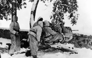 Antiaircraft: German flak position in Hungary in 1945