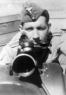 Rangefinder: German Flak soldier at a rangefinder, 1942
