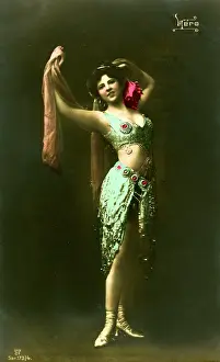 Two Piece: German Glamorous Model in Historical Theatrical pose