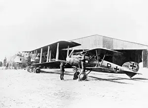 Pfalz: German Gotha bomber and Albatros Scout, WW1