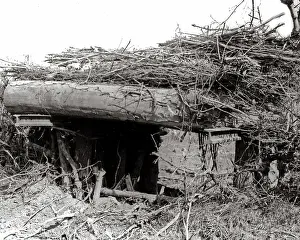 Combles: German gun emplacement at Combles, Western Front, WW1