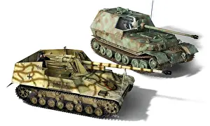 Equipped: Two German heavy tank destroyers equipped with
