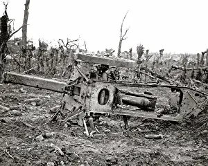 Martinpuich: German howitzer, Martinpuich, Somme, Western Front, WW1