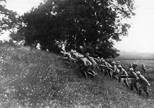Argonne: German infantry during an attack on the Western Front, 1914