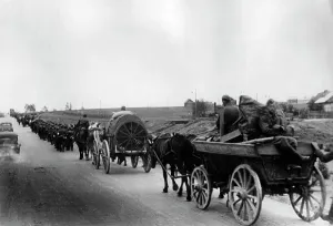 Baggage: German infantry column on the Dnieper, 1941