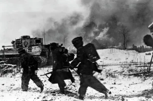 Panzerkampfwagen: German infantry during a counter-attack on the Eastern