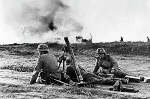 Front Line: German infantry with grenade launcher on the Eastern Front