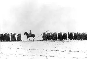 Rolled: German infantry on the march, 1915