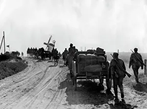 Benelux: German infantry on the march in the Netherlands, 1940