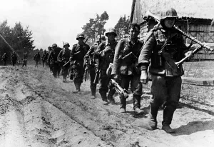 Foremost: German infantry on the march in the Soviet Union, 1941
