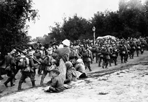 Happened: German infantry on their way to Modlin, 1915
