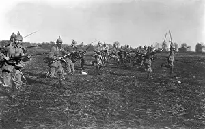 Charging: German infantrymen charge