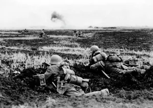 Rises: German infantrymen fighting on the Southern