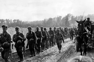 Prevent: German infantrymen on the march on the Eastern Front, 1941