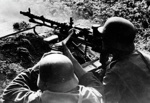 Pinsk: German machine gun position at Smolensk, 1941