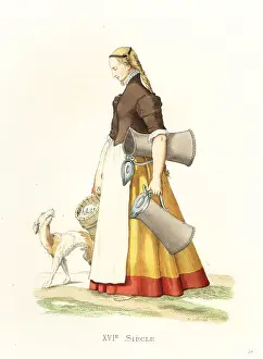 Georges Duplessis: German maid returning from market, 16th century