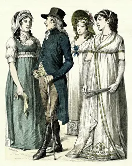 Bonnets: German man and three women