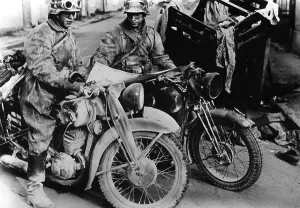Marksmen: German marksmen on motorcycles, 1940