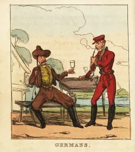 Meerschaum: German men drinking beer at an inn, 19th century